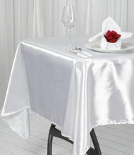 Load image into Gallery viewer, Tektrum Square Silky Satin Tablecloth - Premium Fabric - Best for Wedding Party Banquet Events Restaurant Kitchen Dining Decoration - White Color