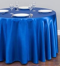 Load image into Gallery viewer, Tektrum 108 inch Round Silky Satin Tablecloth - Premium Fabric - Best for Wedding Party Banquet Events Restaurant Kitchen Dining Decoration - Royal Blue Color