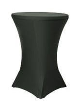 Load image into Gallery viewer, Tektrum 36-inch Highboy Cocktail Fitted Spandex Stretch Square Corner Tablecloth, Stretchable Elastic Table Cover Table Linens, 36" Round x 42" Tall-Wedding, Party-Wrinkle Free, Premium Fabric (Black)