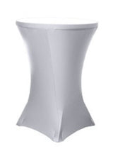 Load image into Gallery viewer, Tektrum 36-inch Highboy Cocktail Fitted Spandex Stretch Square Corner Tablecloth, Stretchable Elastic Table Cover Table Linens, 36" Round x 42" Tall-Wedding, Party-Wrinkle Free, Premium Fabric (White)
