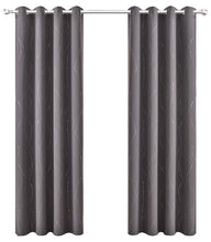 Load image into Gallery viewer, Tektrum Thermal Insulated Blackout Room Darkening Window Curtains with Grommet Top, Silver Foil Print Wave Lines with Dots Drapes for Living Room Bedroom Light Blocking, 2 Panels (Grey)