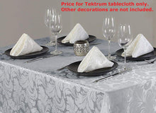 Load image into Gallery viewer, Tektrum Heavy Duty Square/Rectangular Damask Jacquard Tablecloth Table Cover - Waterproof/Spill Proof/Stain Resistant/Wrinkle Free - Great for Banquet, Parties, Dinner, Kitchen, Wedding (Silver Gray)