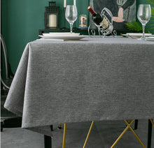 Load image into Gallery viewer, Tektrum Square/Rectangular Faux Linen Textured Tablecloth Table Cover - Waterproof/Spill Proof/Stain Resistant/Wrinkle Free/Heavy Duty - Great for Banquet, Parties, Dinner, Kitchen, Wedding (Charcoal)