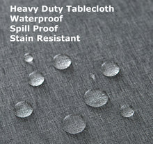 Load image into Gallery viewer, Tektrum Square/Rectangular Faux Linen Textured Tablecloth Table Cover - Waterproof/Spill Proof/Stain Resistant/Wrinkle Free/Heavy Duty - Great for Banquet, Parties, Dinner, Kitchen, Wedding (Charcoal)
