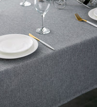 Load image into Gallery viewer, Tektrum Square/Rectangular Faux Linen Textured Tablecloth Table Cover - Waterproof/Spill Proof/Stain Resistant/Wrinkle Free/Heavy Duty - Great for Banquet, Parties, Dinner, Kitchen, Wedding (Charcoal)