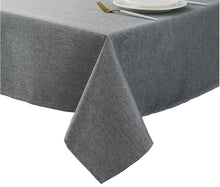 Load image into Gallery viewer, Tektrum Square/Rectangular Faux Linen Textured Tablecloth Table Cover - Waterproof/Spill Proof/Stain Resistant/Wrinkle Free/Heavy Duty - Great for Banquet, Parties, Dinner, Kitchen, Wedding (Charcoal)
