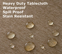 Load image into Gallery viewer, Tektrum Square/Rectangular Faux Linen Textured Tablecloth Table Cover - Waterproof/Spill Proof/Stain Resistant/Wrinkle Free/Heavy Duty - Great for Banquet, Parties, Dinner, Kitchen, Wedding (Flax)