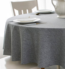 Load image into Gallery viewer, Tektrum Round Faux Linen Textured Tablecloth Table Cover - Waterproof/Spill Proof/Stain Resistant/Wrinkle Free/Heavy Duty - Great for Banquet, Parties, Dinner, Kitchen, Wedding (Charcoal)