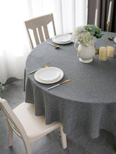 Load image into Gallery viewer, Tektrum Round Faux Linen Textured Tablecloth Table Cover - Waterproof/Spill Proof/Stain Resistant/Wrinkle Free/Heavy Duty - Great for Banquet, Parties, Dinner, Kitchen, Wedding (Charcoal)