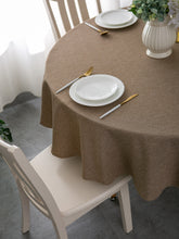 Load image into Gallery viewer, Tektrum Round Faux Linen Textured Tablecloth Table Cover - Waterproof/Spill Proof/Stain Resistant/Wrinkle Free/Heavy Duty - Great for Banquet, Parties, Dinner, Kitchen, Wedding (Flax)