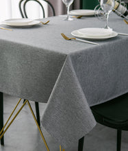 Load image into Gallery viewer, Tektrum Square/Rectangular Faux Linen Textured Tablecloth Table Cover - Waterproof/Spill Proof/Stain Resistant/Wrinkle Free/Heavy Duty - Great for Banquet, Parties, Dinner, Kitchen, Wedding (Charcoal)