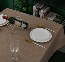 Load image into Gallery viewer, Tektrum Square/Rectangular Faux Linen Textured Tablecloth Table Cover - Waterproof/Spill Proof/Stain Resistant/Wrinkle Free/Heavy Duty - Great for Banquet, Parties, Dinner, Kitchen, Wedding (Flax)