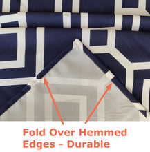 Load image into Gallery viewer, Tektrum Square/Rectangular Moroccan Geometric Tablecloth Table Cover - Waterproof/Spill Proof/Stain Resistant/Wrinkle Free/Heavy Duty - Great for Parties, Banquet, Dinner, Wedding (Navy)
