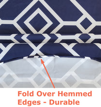 Load image into Gallery viewer, Tektrum Round Moroccan Geometric Tablecloth Table Cover - Waterproof/Spill Proof/Stain Resistant/Wrinkle Free/Heavy Duty - Great for Parties, Banquet, Dinner, Wedding (Navy)