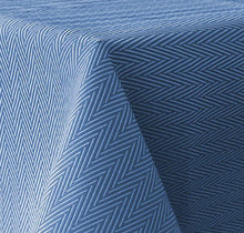 Load image into Gallery viewer, Tektrum Square/Rectangular Herringbone Jacquard Textured Tablecloth Table Cover - Waterproof/Spill Proof/Stain Resistant/Wrinkle Free/Heavy Duty -Great for Banquet, Parties, Dinner, Wedding (Blue)