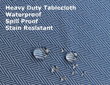 Load image into Gallery viewer, Tektrum Square/Rectangular Herringbone Jacquard Textured Tablecloth Table Cover - Waterproof/Spill Proof/Stain Resistant/Wrinkle Free/Heavy Duty -Great for Banquet, Parties, Dinner, Wedding (Blue)