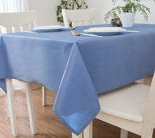 Load image into Gallery viewer, Tektrum Square/Rectangular Herringbone Jacquard Textured Tablecloth Table Cover - Waterproof/Spill Proof/Stain Resistant/Wrinkle Free/Heavy Duty -Great for Banquet, Parties, Dinner, Wedding (Blue)