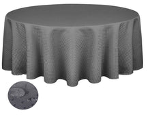 Load image into Gallery viewer, Tektrum Heavy Duty 70 inch Round Elegant Waffle Weave Check Jacquard Tablecloth Table Cover - Waterproof/Spill Proof/Stain Resistant/Wrinkle Free/Heavy Duty - Great for Dinner, Banquet, Parties, Wedding (Charcoal)