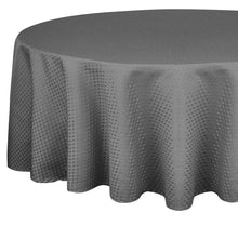 Load image into Gallery viewer, Tektrum Heavy Duty 70 inch Round Elegant Waffle Weave Check Jacquard Tablecloth Table Cover - Waterproof/Spill Proof/Stain Resistant/Wrinkle Free/Heavy Duty - Great for Dinner, Banquet, Parties, Wedding (Charcoal)
