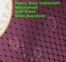 Load image into Gallery viewer, Tektrum Heavy Duty Square/Rectangular Elegant Waffle Weave Check Jacquard Tablecloth Table Cover - Waterproof/Spill Proof/Stain Resistant/Wrinkle Free/Heavy Duty - Great for Dinner, Banquet, Parties, Wedding (Burgundy)