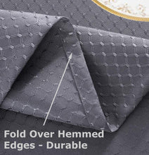 Load image into Gallery viewer, Tektrum Heavy Duty 70 inch Round Elegant Waffle Weave Check Jacquard Tablecloth Table Cover - Waterproof/Spill Proof/Stain Resistant/Wrinkle Free/Heavy Duty - Great for Dinner, Banquet, Parties, Wedding (Charcoal)