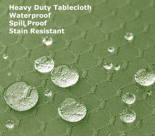 Load image into Gallery viewer, Tektrum Heavy Duty 70 inch Round Elegant Waffle Weave Check Jacquard Tablecloth Table Cover - Waterproof/Spill Proof/Stain Resistant/Wrinkle Free/Heavy Duty - Great for Dinner, Banquet, Parties, Wedding (Light Sage Green)