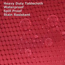 Load image into Gallery viewer, Tektrum Heavy Duty Square/Rectangular Elegant Waffle Weave Check Jacquard Tablecloth Table Cover - Waterproof/Spill Proof/Stain Resistant/Wrinkle Free/Heavy Duty - Great for Dinner, Banquet, Parties, Wedding (Wine Red)