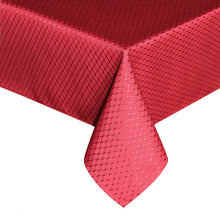 Load image into Gallery viewer, Tektrum Heavy Duty Square/Rectangular Elegant Waffle Weave Check Jacquard Tablecloth Table Cover - Waterproof/Spill Proof/Stain Resistant/Wrinkle Free/Heavy Duty - Great for Dinner, Banquet, Parties, Wedding (Wine Red)