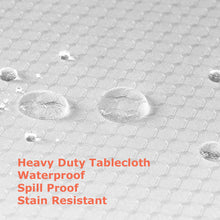 Load image into Gallery viewer, Tektrum Heavy Duty 70 inch Round Elegant Waffle Weave Check Jacquard Tablecloth Table Cover - Waterproof/Spill Proof/Stain Resistant/Wrinkle Free/Heavy Duty - Great for Dinner, Banquet, Parties, Wedding (White)