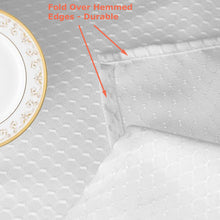 Load image into Gallery viewer, Tektrum Heavy Duty Square/Rectangular Elegant Waffle Weave Check Jacquard Tablecloth Table Cover - Waterproof/Spill Proof/Stain Resistant/Wrinkle Free/Heavy Duty - Great for Dinner, Banquet, Parties, Wedding (White)