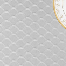 Load image into Gallery viewer, Tektrum Heavy Duty 70 inch Round Elegant Waffle Weave Check Jacquard Tablecloth Table Cover - Waterproof/Spill Proof/Stain Resistant/Wrinkle Free/Heavy Duty - Great for Dinner, Banquet, Parties, Wedding (White)