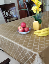 Load image into Gallery viewer, Tektrum Square/Rectangular Moroccan Flower Jacquard Tablecloth Table Cover - Spill Proof/Stain Resistant/Waterproof/Wrinkle Free/Heavy Duty - Great for Parties, Banquet, Dinner, Wedding (Gold)