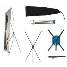 Load image into Gallery viewer, Tektrum 8 X 16.5 Inches Table-Top Tripod X Banner Stand for Trade Show/Store Display