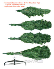 Load image into Gallery viewer, Tektrum 8-Feet Artificial Christmas Fir Pencil Tree with Tapered Branch Tips, Solid Metal Stand for Christmas/Holiday/Party - Slim Slender Tree for Tight Spaces (SYCT-1610E)
