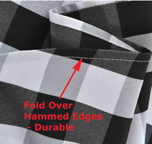 Load image into Gallery viewer, Tektrum Waterproof Round Checker Checkered Tablecloth Table Cover -Spill Proof/Stain Resistant/Wrinkle Free-for Camping Picnic, Dinner, Restaurant (Black and White)