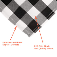 Load image into Gallery viewer, Tektrum Waterproof Square/Rectangular Checker Checkered Tablecloth Table Cover -Spill Proof/Stain Resistant/Wrinkle Free-for Camping Picnic, Dinner, Restaurant (Black and White)