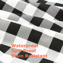 Load image into Gallery viewer, Tektrum Waterproof Square/Rectangular Checker Checkered Tablecloth Table Cover -Spill Proof/Stain Resistant/Wrinkle Free-for Camping Picnic, Dinner, Restaurant (Black and White)