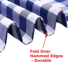 Load image into Gallery viewer, Tektrum Waterproof Round Checker Checkered Tablecloth Table Cover -Spill Proof/Stain Resistant/Wrinkle Free-for Camping Picnic, Dinner, Restaurant (Blue and White)