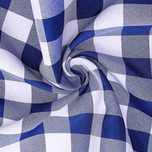 Load image into Gallery viewer, Tektrum Waterproof Round Checker Checkered Tablecloth Table Cover -Spill Proof/Stain Resistant/Wrinkle Free-for Camping Picnic, Dinner, Restaurant (Blue and White)
