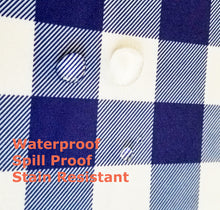 Load image into Gallery viewer, Tektrum Waterproof Square/Rectangular Checker Checkered Tablecloth Table Cover -Spill Proof/Stain Resistant/Wrinkle Free-for Camping Picnic, Dinner, Restaurant (Blue and White)
