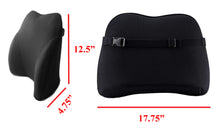 Load image into Gallery viewer, Tektrum Back Support Orthopedic Lumbar Pillow for Car Seat, Home/Office Chair, Sofa, Travel, Backrest - Ergonomic 3D Design Fit Body Curve, Washable Cover - Lower Back Pain Relief - Black (TD-QFC002-BLK)