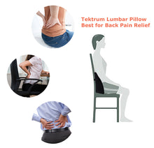 Load image into Gallery viewer, Tektrum Back Support Orthopedic Lumbar Pillow for Car Seat, Home/Office Chair, Sofa, Travel, Backrest - Ergonomic 3D Design Fit Body Curve, Washable Cover - Lower Back Pain Relief - Black (TD-QFC002-BLK)