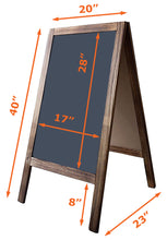 Load image into Gallery viewer, Tektrum Large Sturdy Vintage Rustic Wood Magnetic Double-Side Sidewalk A-Frame Sandwich Chalkboard Sign Board 20"x40", Free Standing, Easy Erase Writing Surface, for Shops Pubs - Natural Wood Finish