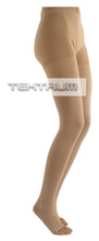 Load image into Gallery viewer, Tektrum Waist High Firm Graduated Compression Pantyhose Stockings 23-32mmhg for Men and Women - Open Toe (Beige)