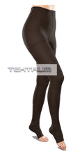Load image into Gallery viewer, Tektrum Waist High Firm Graduated Compression Pantyhose Stockings 23-32mmhg for Men and Women - Open Toe (Black)