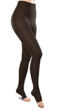 Load image into Gallery viewer, Tektrum Waist High Firm Graduated Compression Pantyhose Stockings 23-32mmhg for Men and Women - Open Toe (Black)