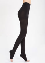 Load image into Gallery viewer, Tektrum Waist High Firm Graduated Compression Pantyhose Stockings 23-32mmhg for Men and Women - Open Toe (Black)