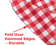 Load image into Gallery viewer, Tektrum Waterproof Round Checker Checkered Tablecloth Table Cover -Spill Proof/Stain Resistant/Wrinkle Free-for Camping Picnic, Dinner, Restaurant (Red and White)