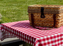 Load image into Gallery viewer, Tektrum Waterproof Square/Rectangular Checker Checkered Tablecloth Table Cover -Spill Proof/Stain Resistant/Wrinkle Free-for Camping Picnic, Dinner, Restaurant (Red and White)