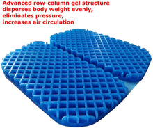 Load image into Gallery viewer, Tektrum Foldable Thick Orthopedic Elastic Gel Seat Cushion with Handle for Home, Office, Car, Chairs, Travel - Relief for Sweaty Bottom, Back, Sciatica Pain, Promotes Healthy Posture (TD-GS1704-BLK)